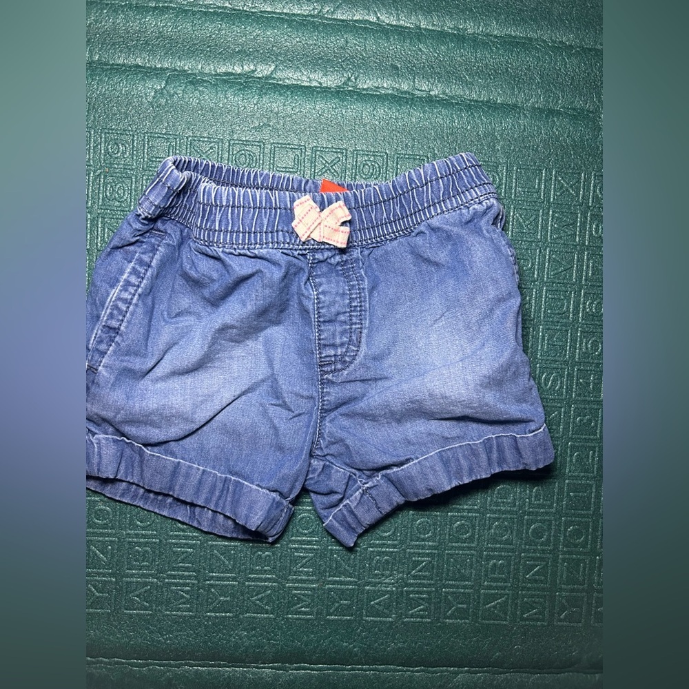 5 for $30 Joe Fresh Blue Kids Denim Shorts with Pink Bow